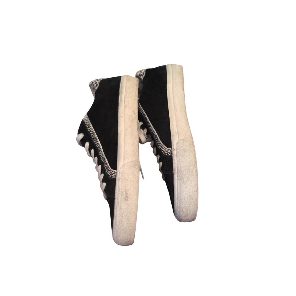 Madewell Sidewalk Low Top Sneakers Black Suede Animal Print Size 9.5 - Picture 5 of 8